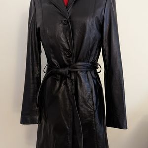 Wilson's  black Leather Trench coat
